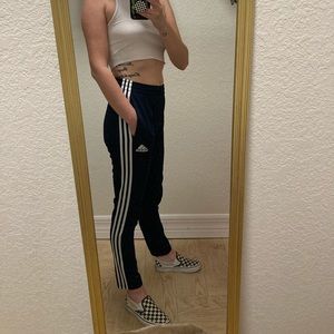 Navy adidas track pants